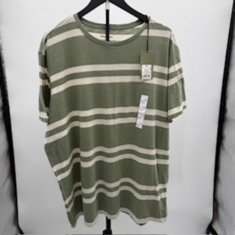 Goodfellow & Co Mens XXL‎ Striped Short Sleeve Crew Neck T-Shirt Olive Green New